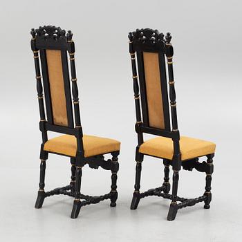 Stolar, ett par, barock, Sverige, 1700-tal.