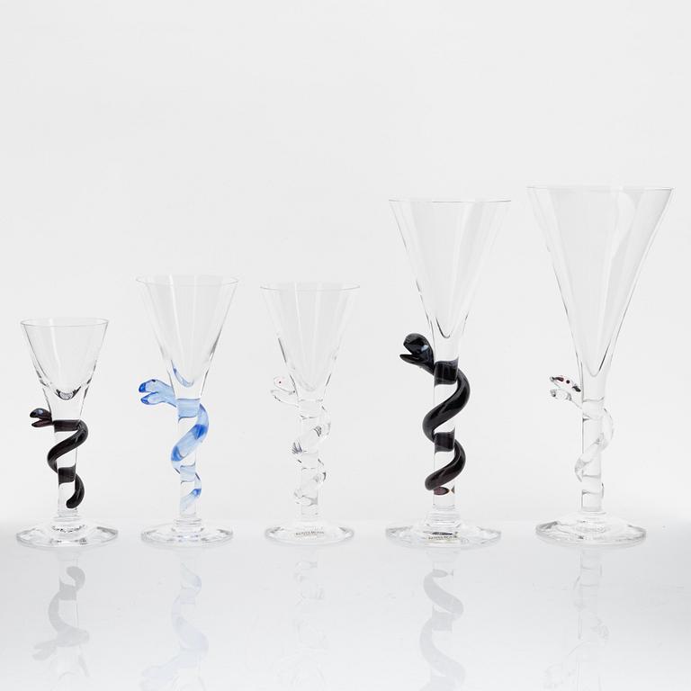 Ulrica Hydman Vallien, a 27-piece glass service, Kosta Boda.