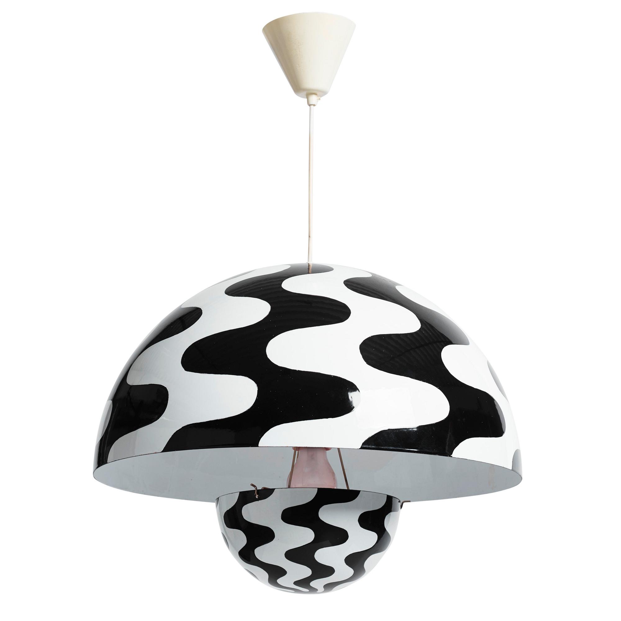 Verner Panton, a "Flower Pot" ceiling lamp, Louis Poulsen, Denmark, 1970s.
