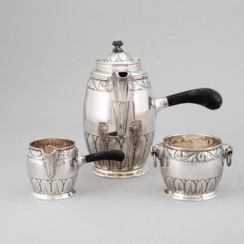 A 20th century silver coffee-set, Swedish import marks.