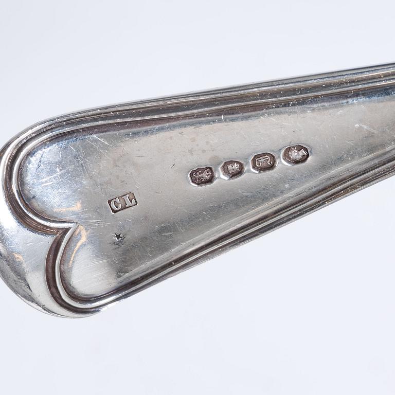 Bestickservisdelar, 16 st, bl.a. Charles Lias, London, England 1844.
