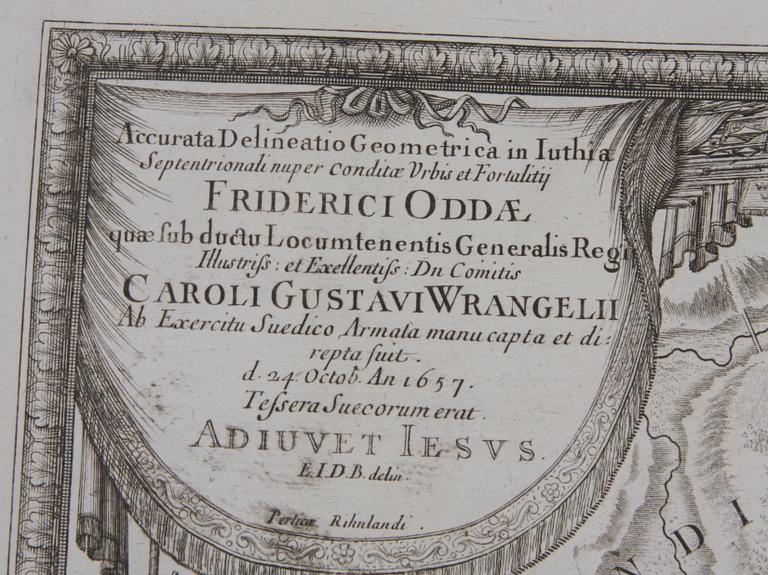 KARTA, "Friderici Oddae", Danmark, C G Wrangel 1657.