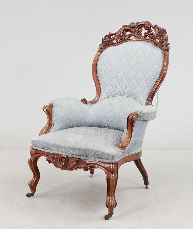 FÅTÖLJ, nyrokoko, 1800-talets slut.
