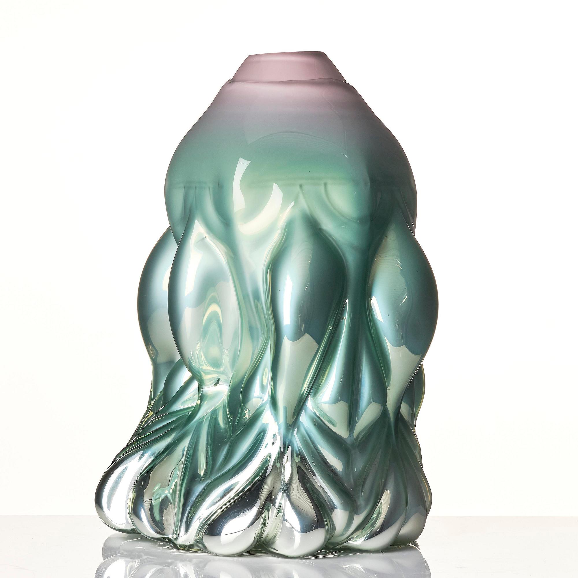 Hanna Hansdotter, skulptur, "Dripping Print", glas, The Glass Factory, Boda Glasbruk, 2019.