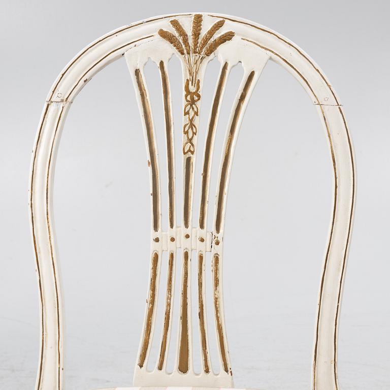 Four matched chairs, 19th century.