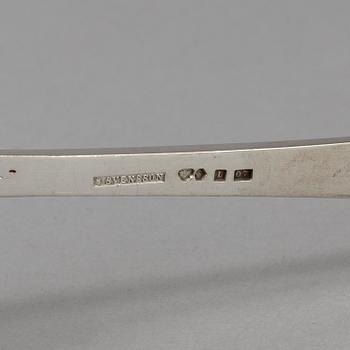 A bowl with a lid and a spoon for sugar, silver. Including CG Hallberg, Stockholm 1900. Total weight 484 grams.