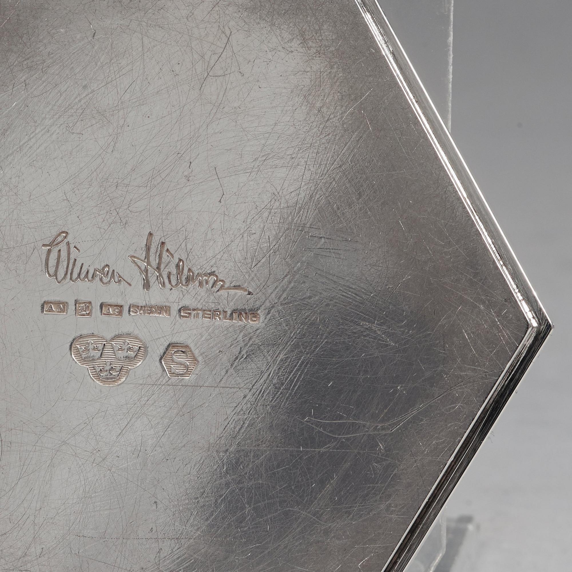 WIWEN NILSSON, Lund 1951. Sterling 925/1000. Glasunderlägg, 4 st.