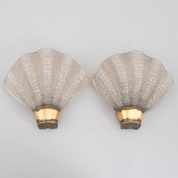 Vägglampor, ett par, "Coquille", ASEA, 1940-tal.