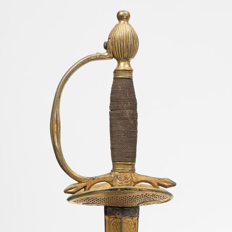 A Swedish infantry officers's small sword from around the year 1800.