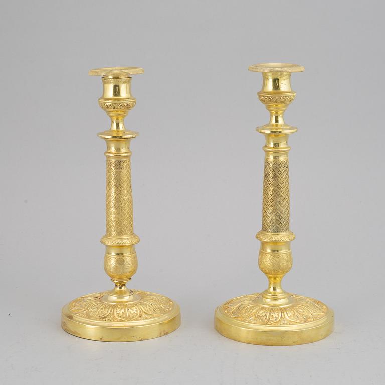 A pair of Empire candlesticks, first half of the 19th century.