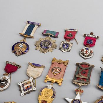 Masonic medals, ca 40 pcs, England etc.