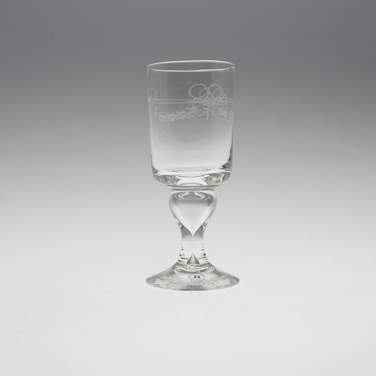 VINGLAS, 12 st, "Antik", Reijmyre Glasbruk.