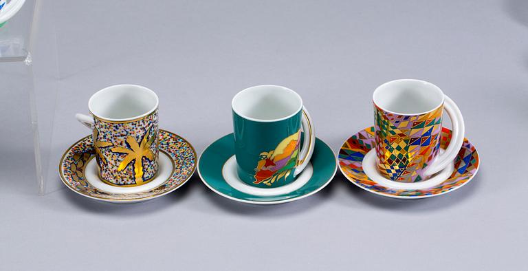 MOCCAKOPPAR, 7(8) st, porslin, Rosenthal, 1900-talets slut.