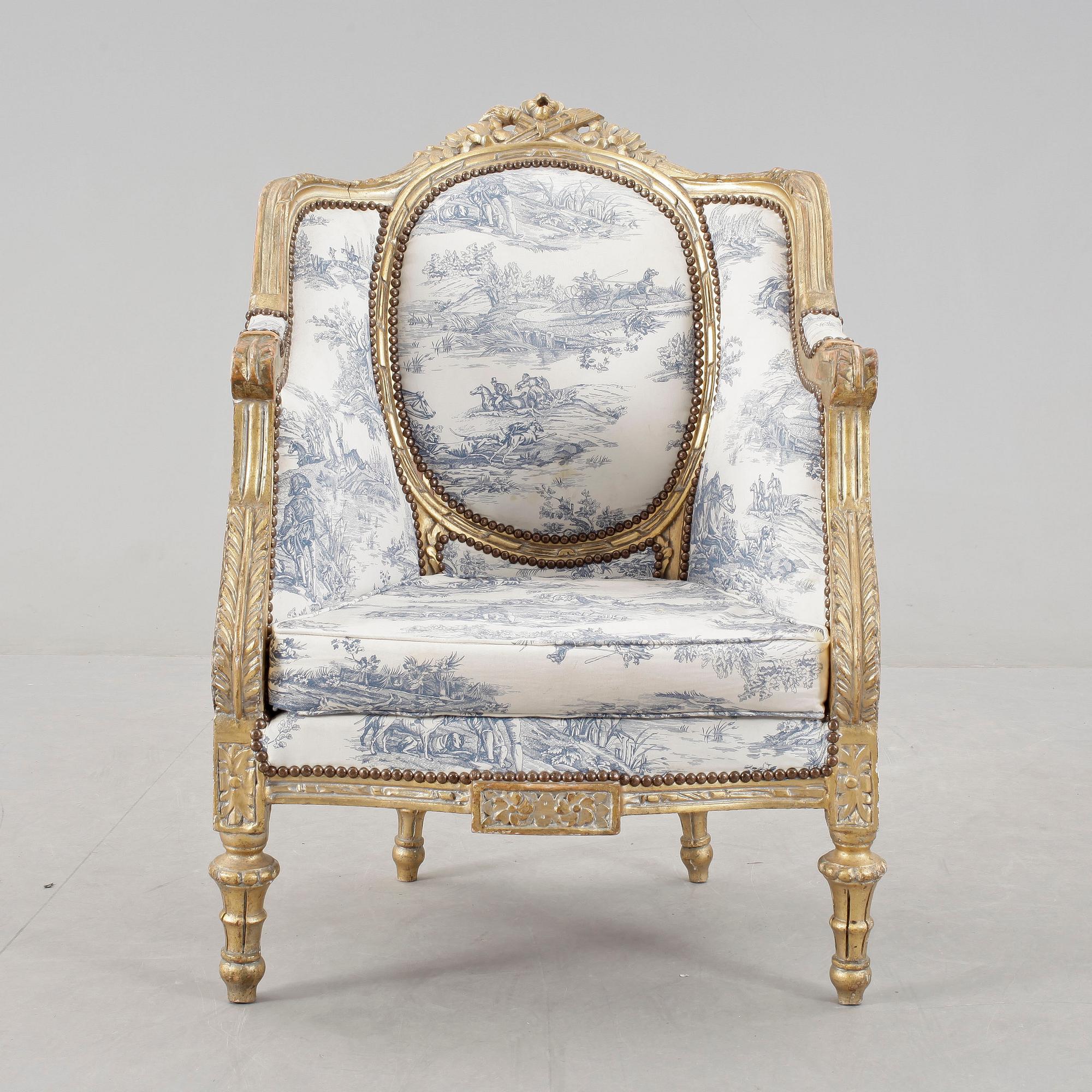 FÅTÖLJ, Louis XVI-stil, 1900-talets andra hälft.