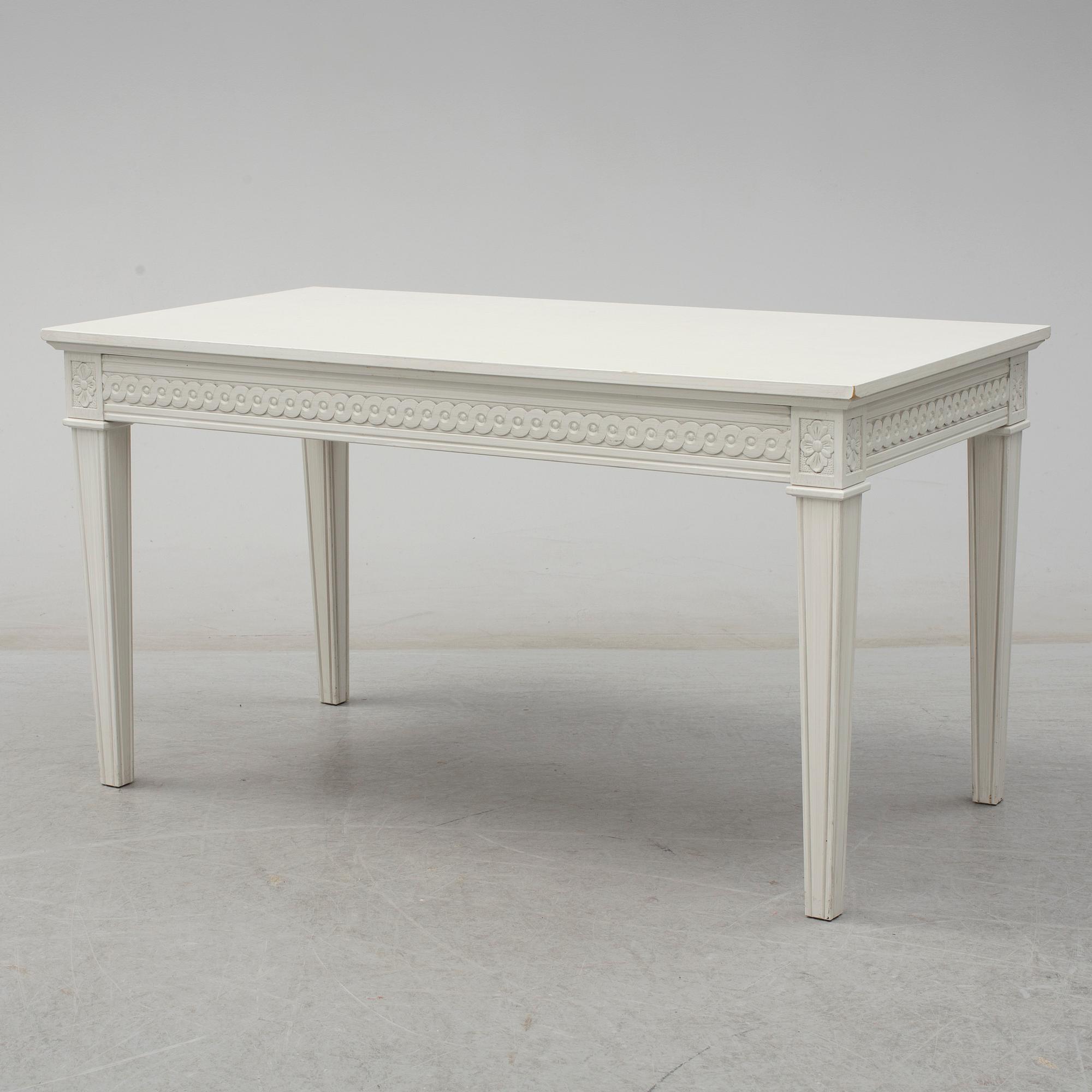 A 21st century Gustavian style coffee table.