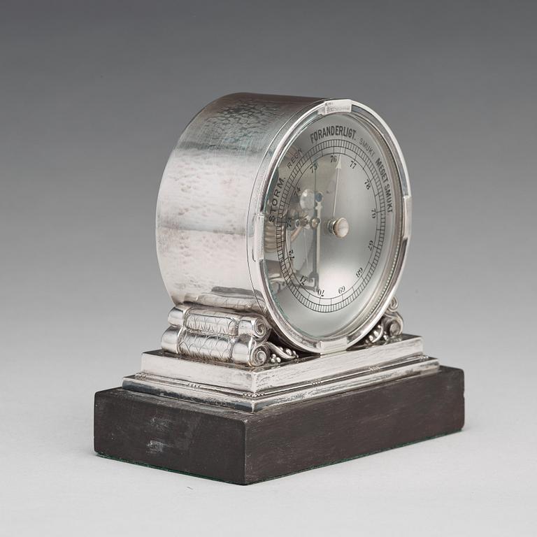 Johan Rohde, a sterling barometer for Georg Jensen, Copenhagen 1925-32, design nr 596.