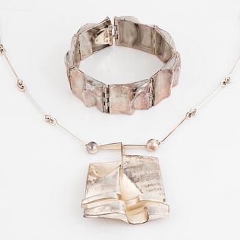 A silver necklace and bracelet, Lapponia and Sirokoru.