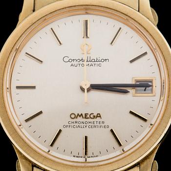 ARMBANDSUR, herr. 18K resp. 14K guld. Omega Constellation.  1960-tal.
