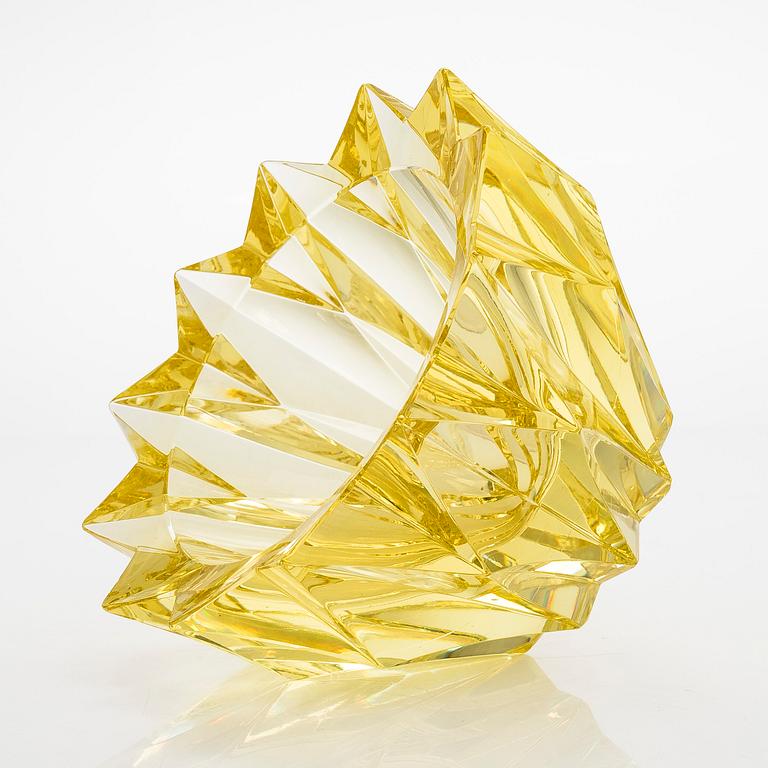 Aimo Okkolin, skål, "Näckros", signerad Aimo Okkolin Riihimäen Lasi Oy.