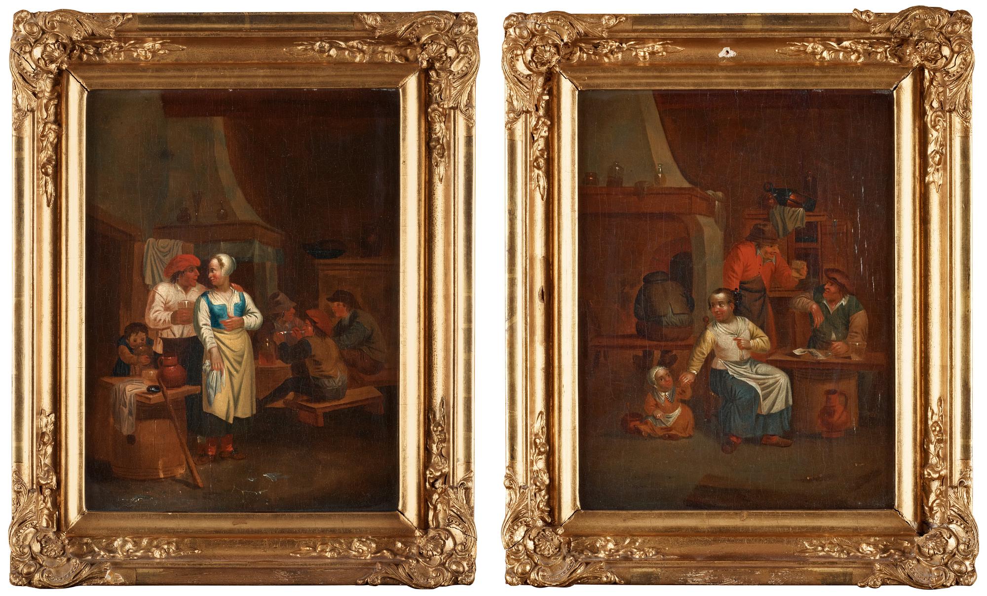 CORNELIS PIETERSZ. BEGA. HANS EFTERFÖLJD. Ett par. Parketterad pannå,