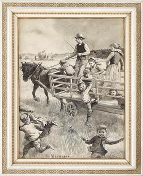 GEORG STOOPENDAAL, blandteknik på papper, signerad.