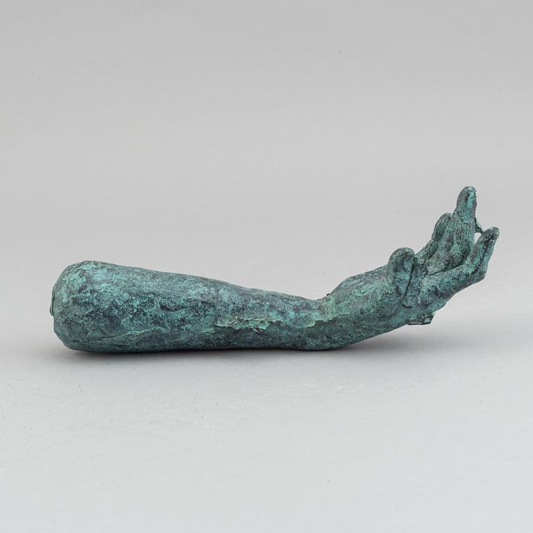 Fredrik Wretman, sculpture, green patinated bronze, unique, signed and dated -14.