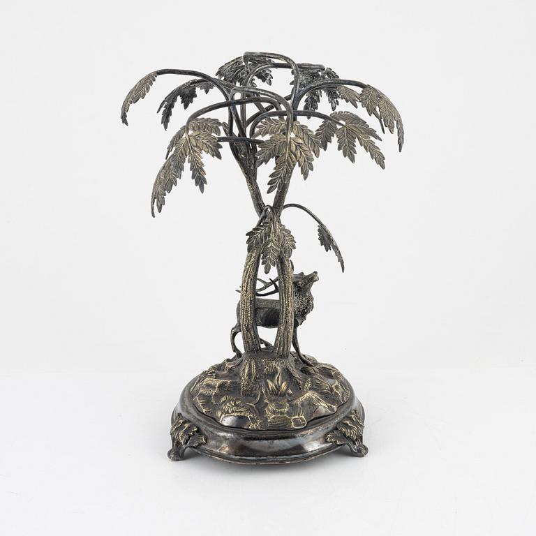 A silver plated and glass centrepiece, Henninger, Germany, late 19th Century.