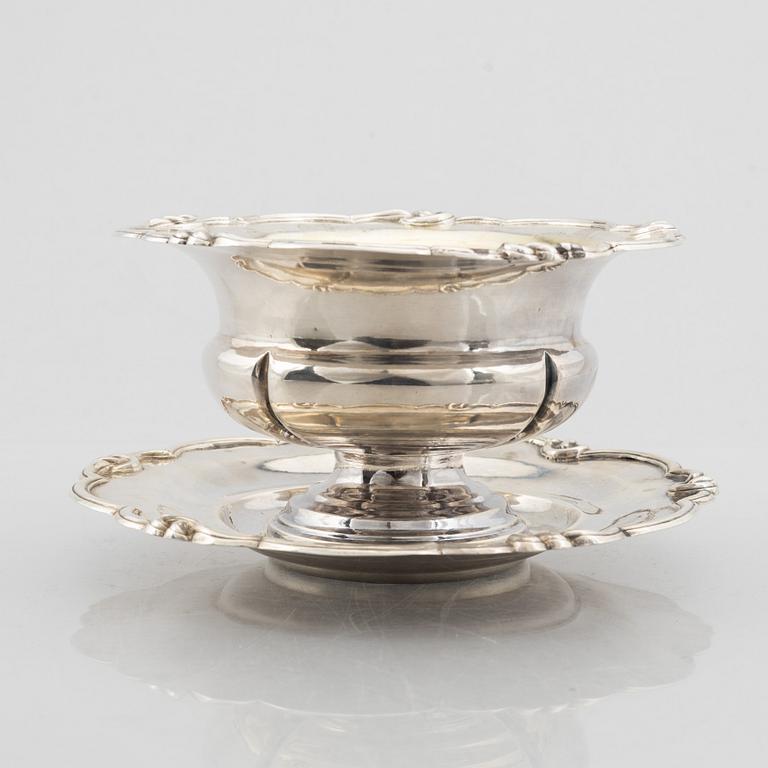 A Swedish silver sauce bowl, mark of Carl Olof Holm, Norrköping, 1856.