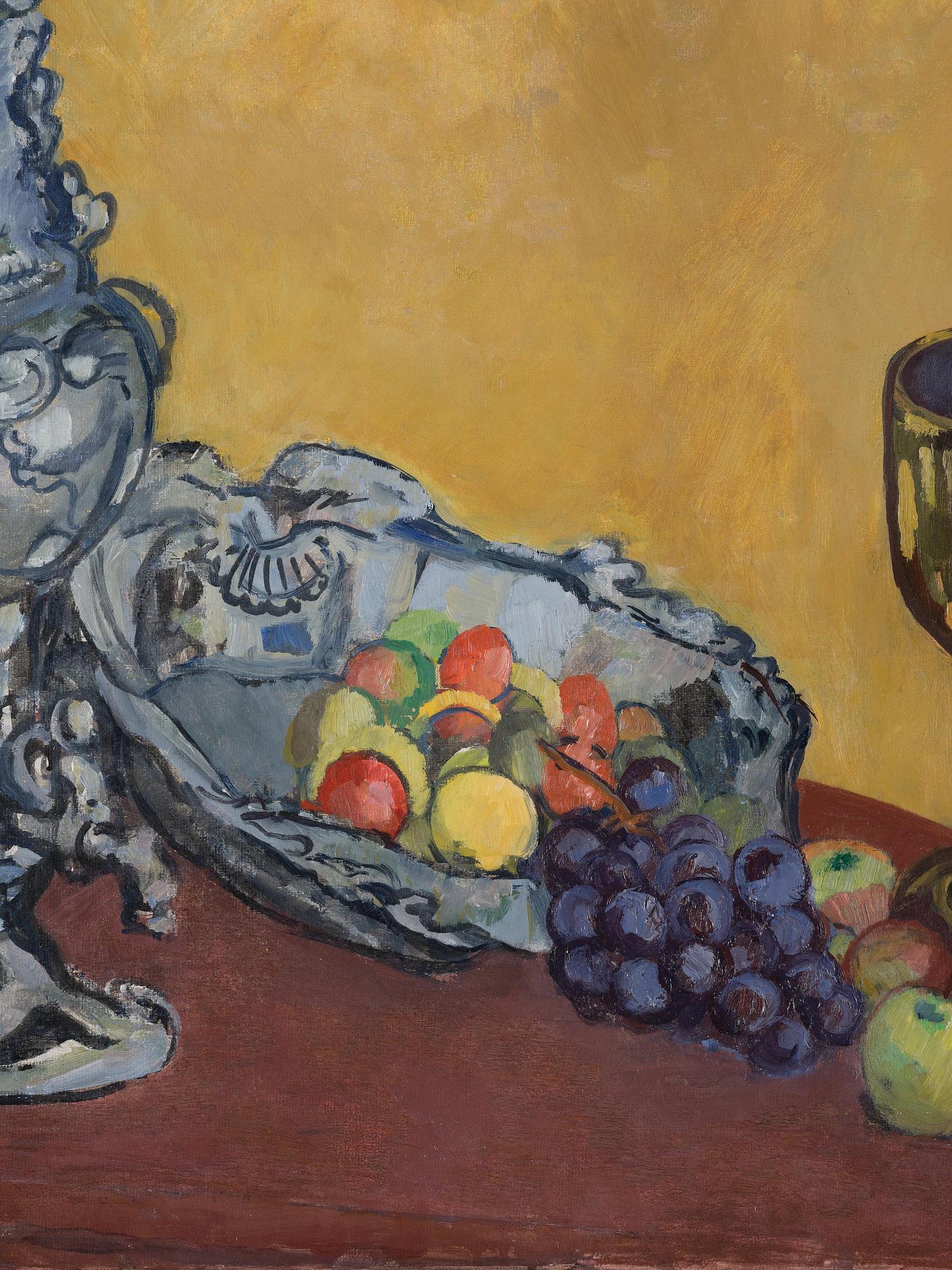 Hilding Linnqvist, Still life with samovar and fruits.