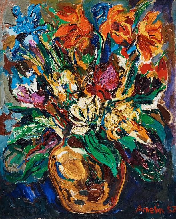 Albin Amelin, Still life with flowers.