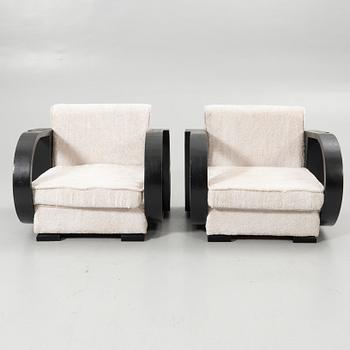 Armchairs, a pair, Art Deco style, 20th century.