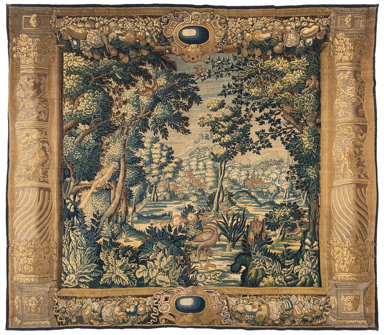 A later 17th century flemish "Verdure" tapestry,  ca 327 x 370 cm.