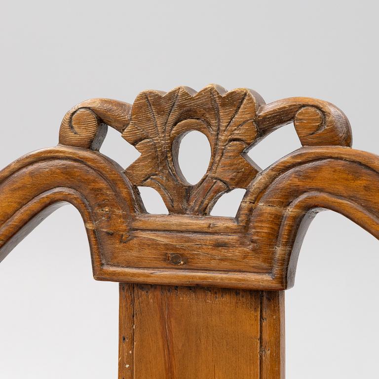 Stolar, 3 st olika, Senbarock. 1700-tal.