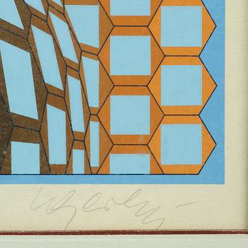 VICTOR VASARELY, Färgserigrafi, signerad och numrerad 62/150.