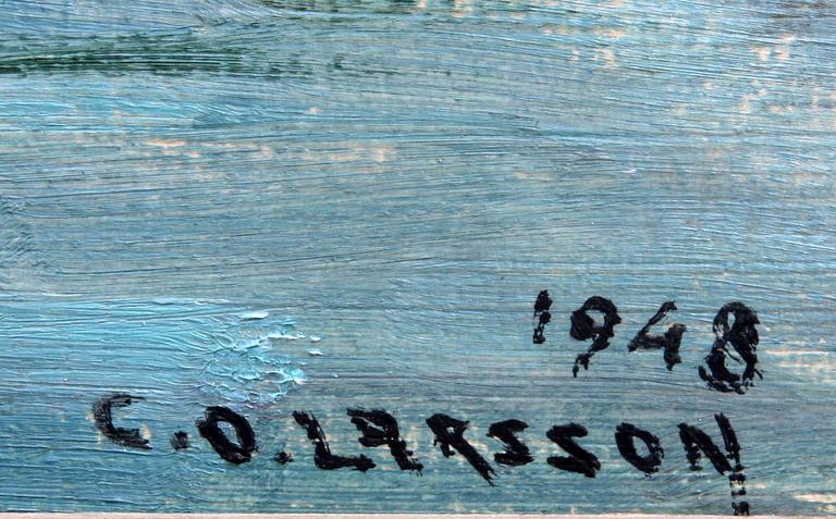 CARL OSCAR LARSSON, olja på pannå, sign o dat 1948.