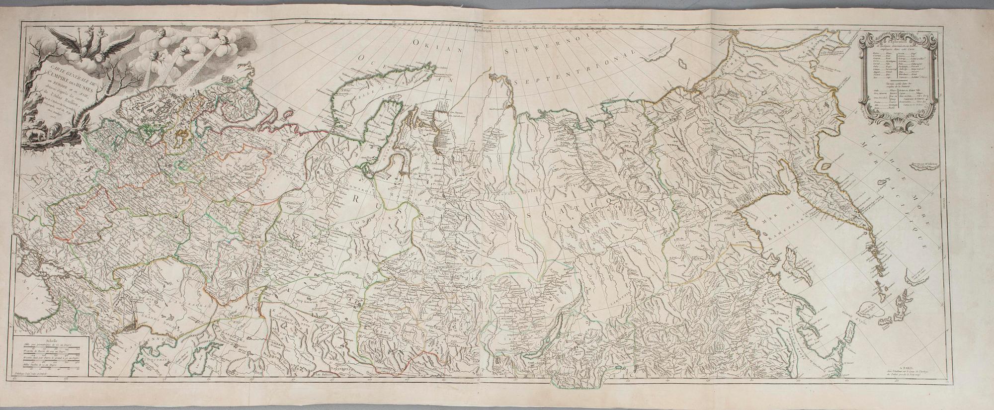 KARTA, Carte Génerale de l´empire des Russes, S. Robert de Vaugondy 1753.
