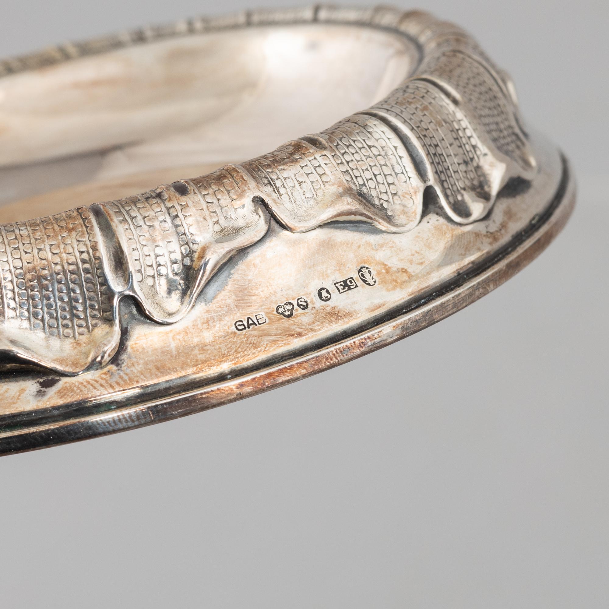 Ashtray, silver, GAB, Stockholm 1955.