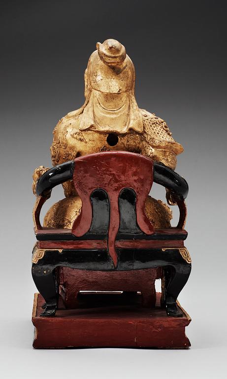 FIGURIN, trä. Qing dynastin, troligen Qianlong (1736-95).