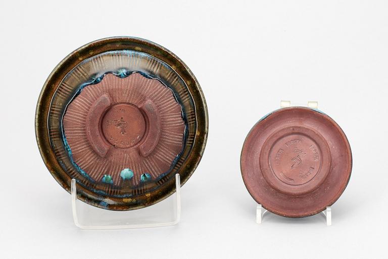 SKÅLAR, 2 st, stengods, "Farsta", Wilhelm Kåge, Gustavsberg.