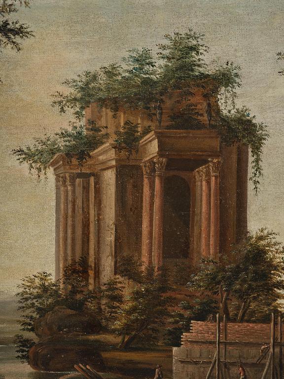 Domenico Roberti, tillskriven, Ruinlandskap med figurer.