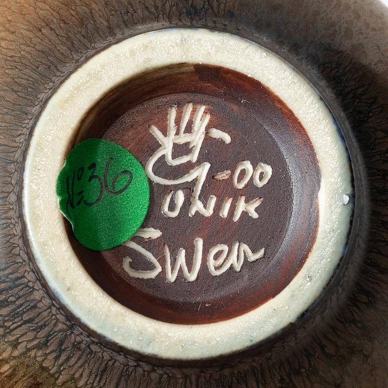 Sven Wejsfelt, two unique stoneware vases, Gustavsberg Studio 2000.