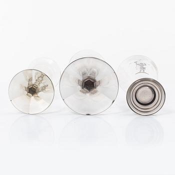 Edward Hald, vases, 3 pcs, Orrefors, 1929-30.