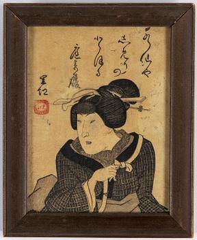 Six (4+2) Japanese color woodblock prints, late 19th/early 20th century.