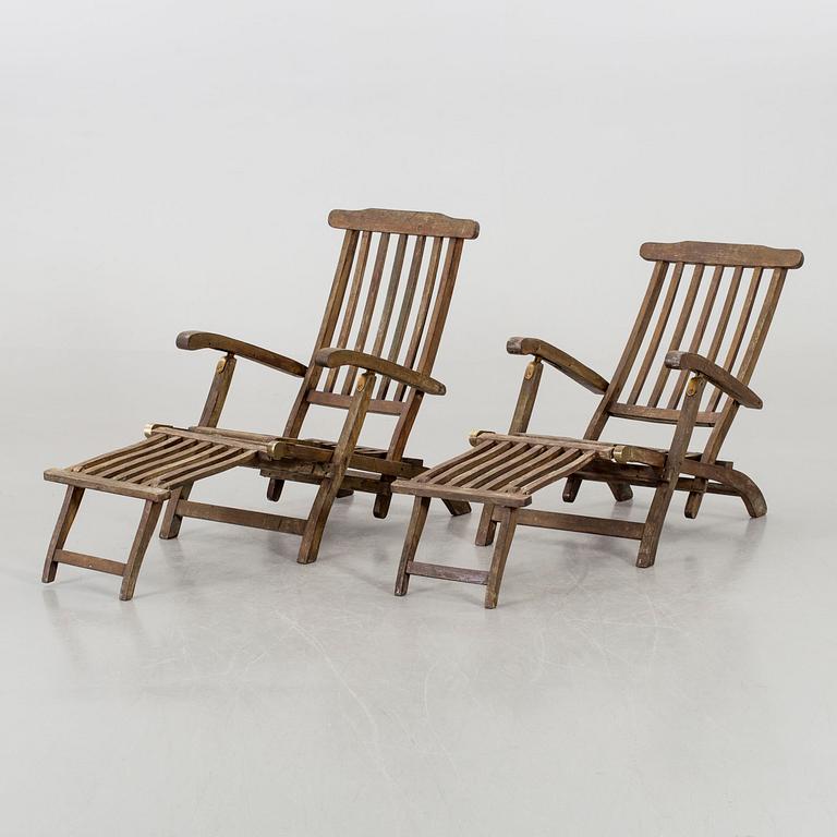 A PAIR OF DECK CHAIRS, first half of 20th century.