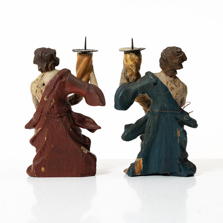 Ljusstakar, ett par, 1700/1800-tal.