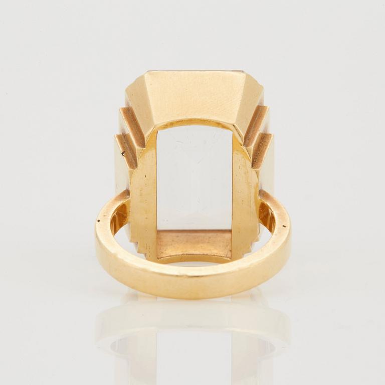 Wiwen Nilsson, an 18K gold ring with faceted rock crystal, Lund, Sweden 1974.