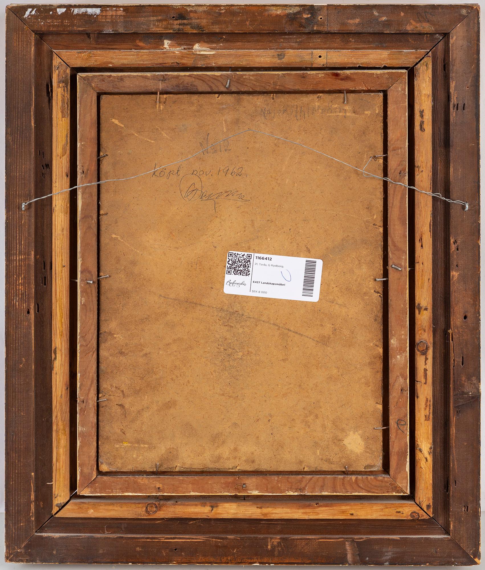 GUSTAF RYDBERG, oil on paper-panel, signed G. Rydberg.