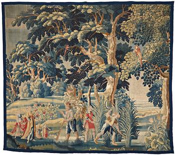 278. VÄVD TAPET, gobelängteknik, Flandern omkring 1700, ca 290 x 326,5 cm.