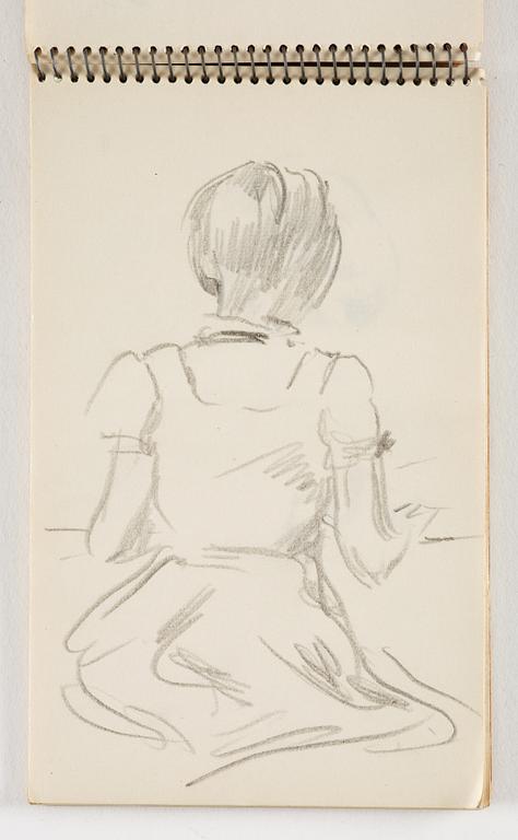 Lotte Laserstein, 10 små skissblock med teckningar.