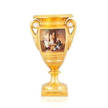 347. A Ludwigsburg Empire vase, signed C Goll, early 19th Century.